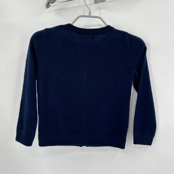 Quince Washable Cashmere Cardigan Sweater size 5T Navy Blue Toddler Boy or Girl - Picture 3 of 3